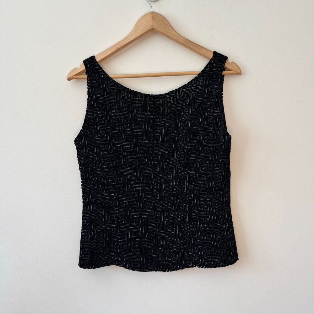 Estudio Erre Women's Black Velvet Studded Tank Top Blouse Size 6 - Picture 6 of 8